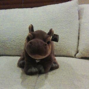 Plush Hippo Toy for Small Pets - Brown